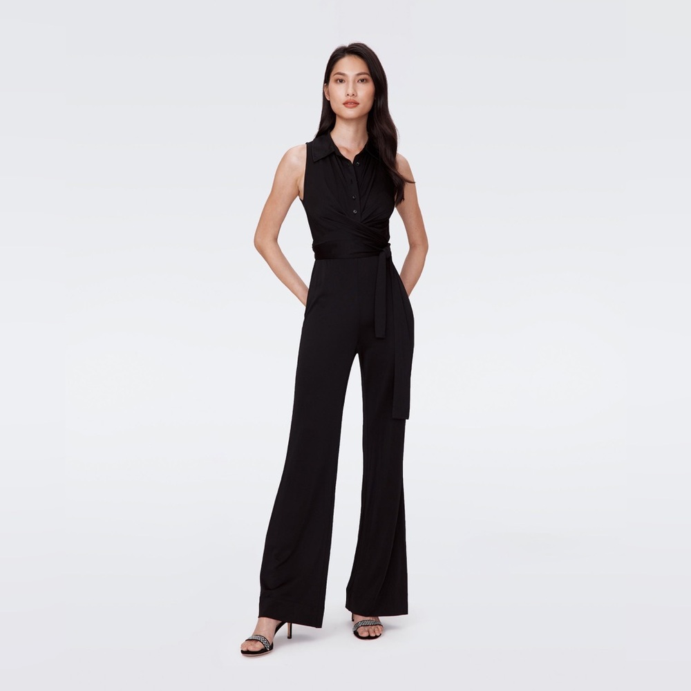 New W Tags DVF Kellie Jumpsuit DVFPJ2S009 / Black / XS